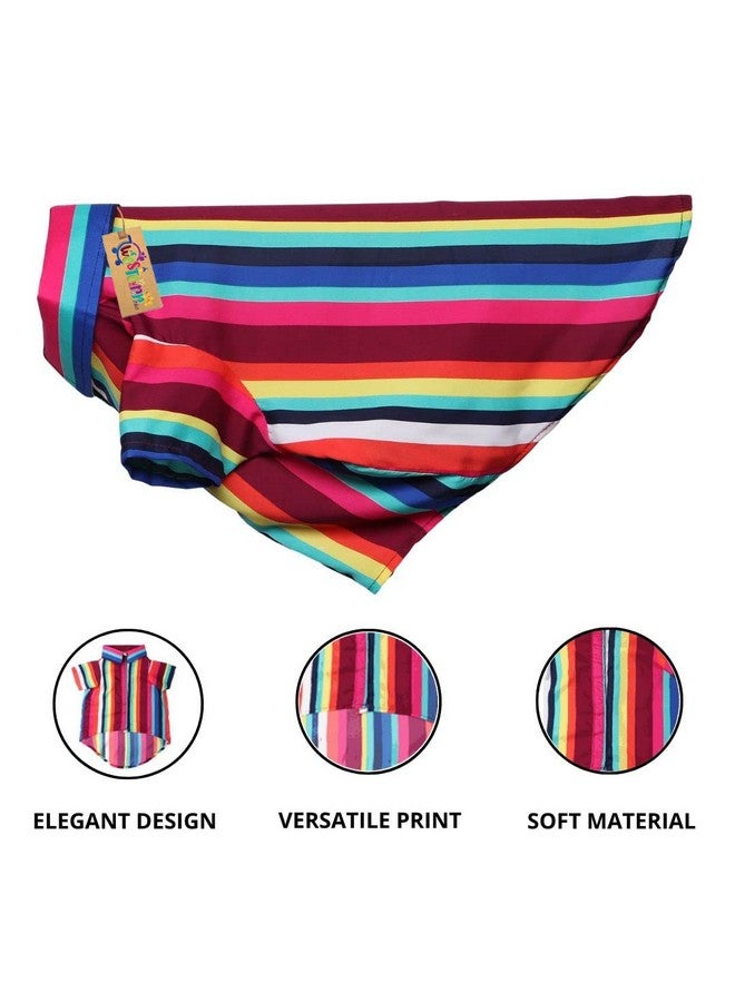 Western Era Cotton Printed Breathable Basic Vest Dog Shirt, Super Soft Shirt, Cute Lightweight Thin Shirt For Your Furries, Ultra Comfort Dog Apparel (Xlarge - 24 Inch) (Colorfull Stripes Print) - Image 2