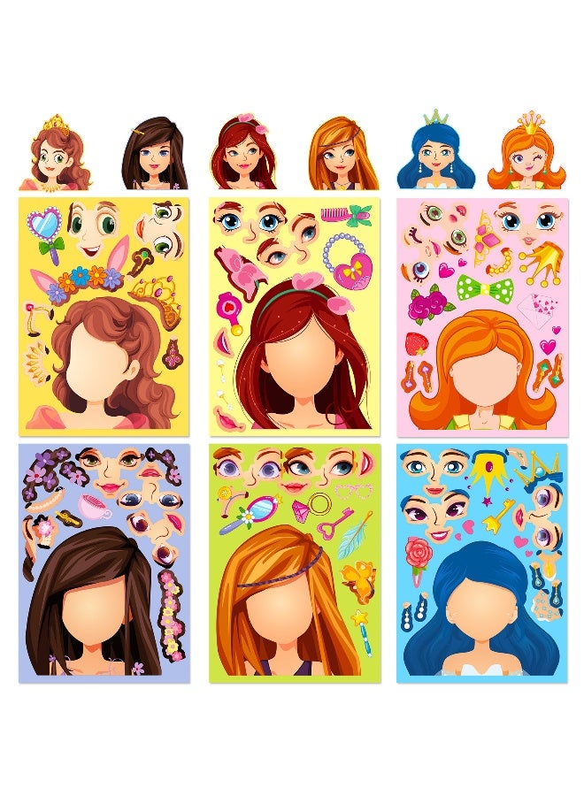 Anna 18 Cartoon Princess Face Swap Puzzle Stickers for Laptop, Notebook, Water Bottle, Skateboard, DIY Creative Stickers - Image 1