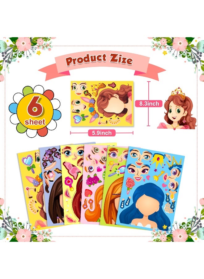 Anna 18 Cartoon Princess Face Swap Puzzle Stickers for Laptop, Notebook, Water Bottle, Skateboard, DIY Creative Stickers - Image 2