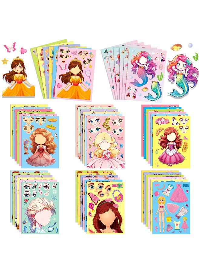 Anna 18 Cartoon Princess Face Swap Puzzle Stickers for Laptop, Notebook, Water Bottle, Skateboard, DIY Creative Stickers - Image 3