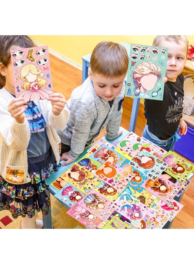 Anna 18 Cartoon Princess Face Swap Puzzle Stickers for Laptop, Notebook, Water Bottle, Skateboard, DIY Creative Stickers - Image 4