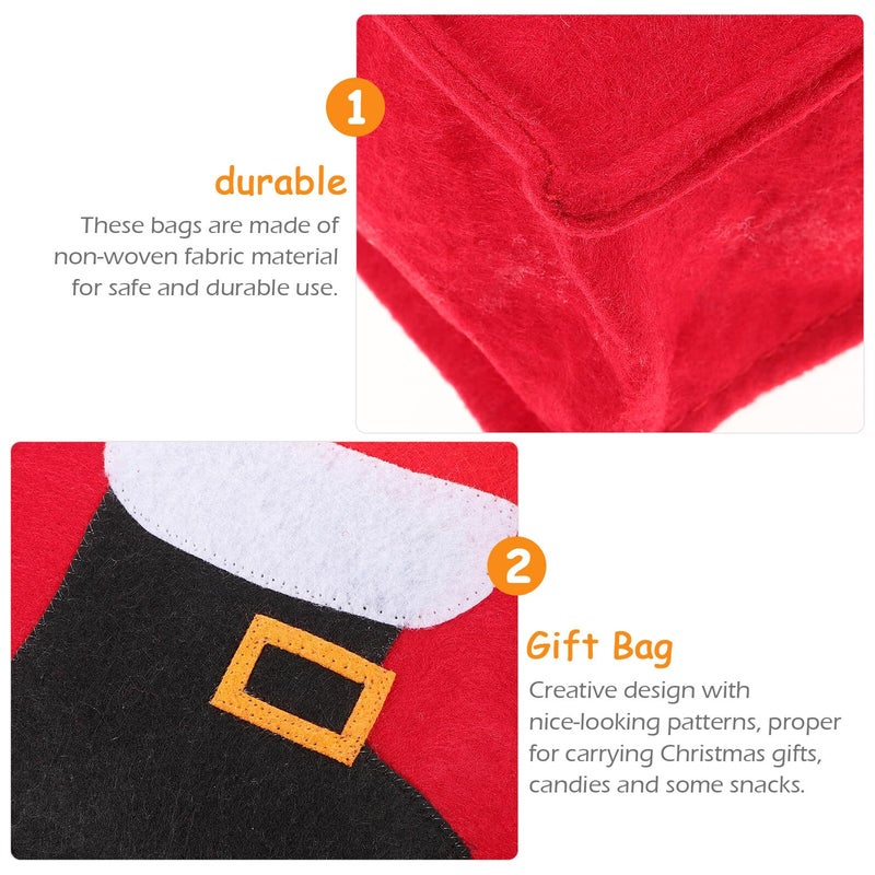 Red Non Woven Fabric Christmas Candy Bag For Holiday Treats And Gifts - Image 4