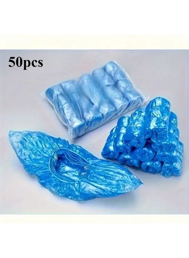 50pcs Disposable Shoe Covers Durable Plastic Rainproof Boot Covers For Office Work Travel - Image 1