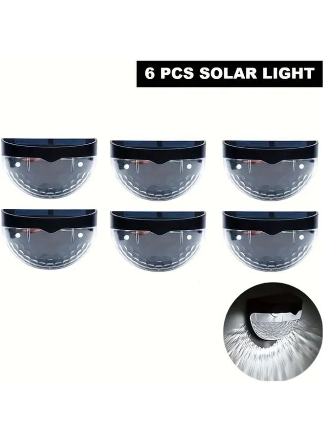 6 حزمة أضواء خارجية تعمل بالطاقة الشمسية مع مستشعر حركة للسياج والفناء والفناء الخلفي، ضوء أبيض - Image 1