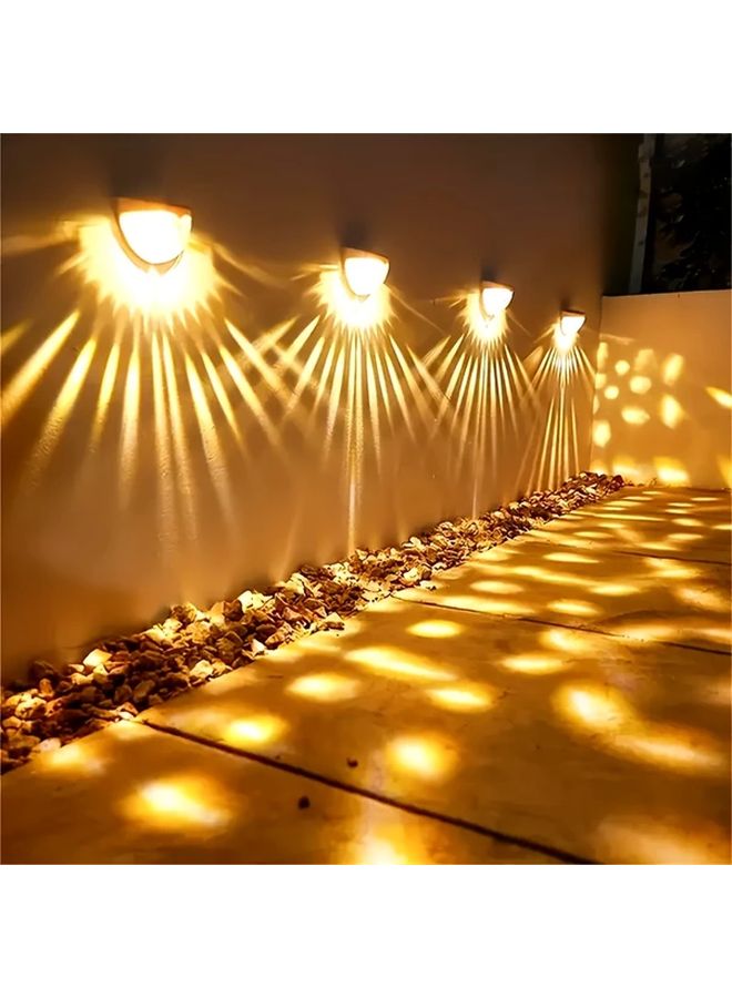 6 حزمة أضواء خارجية تعمل بالطاقة الشمسية مع مستشعر حركة للسياج والفناء والفناء الخلفي، ضوء أبيض - Image 2