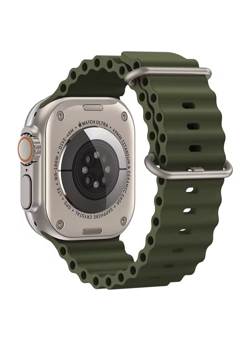 Ocean Silicon Watch Band Strap for Apple Watch Ultra 49mm/45mm/44mm/42mm Compatible with iWatch Series 8/Ultra/7/SE/6/5/4/3/2/1