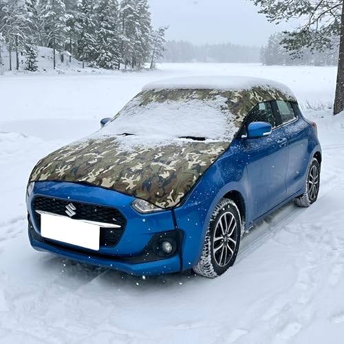 FAMEXON Waterproof, Half Car Body Cover All Weather Protection Half Car Cover Outdoor Half Cover Rain Sun Uv Protection (Sedan Cars No Matter Models of Year Or Variants It’s at All Sedan) - Image 4