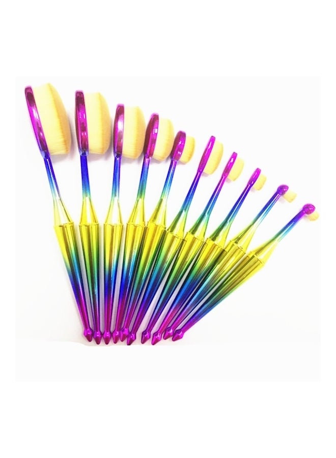10-Piece Make Up Brush Set Multicolour - Image 2