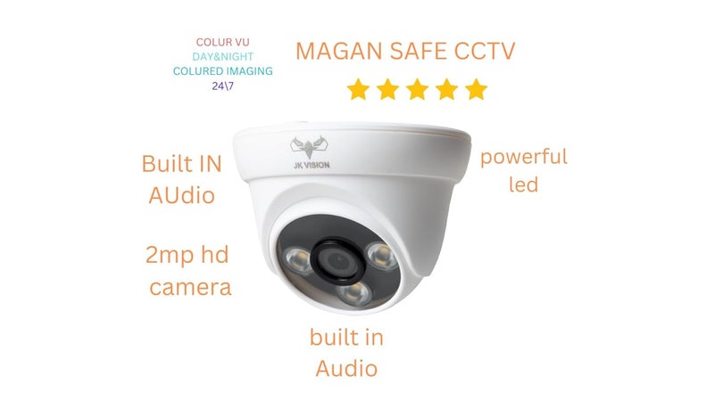 JK Vision 2 MP Color Night Vision DayNight 24 Hour Full Color Vision 1080P Full HD AHD Dome CCTV Surveillance Camera Compatible with All 2MP and Above AHD Supporting DVRs 1 Piece - Image 5