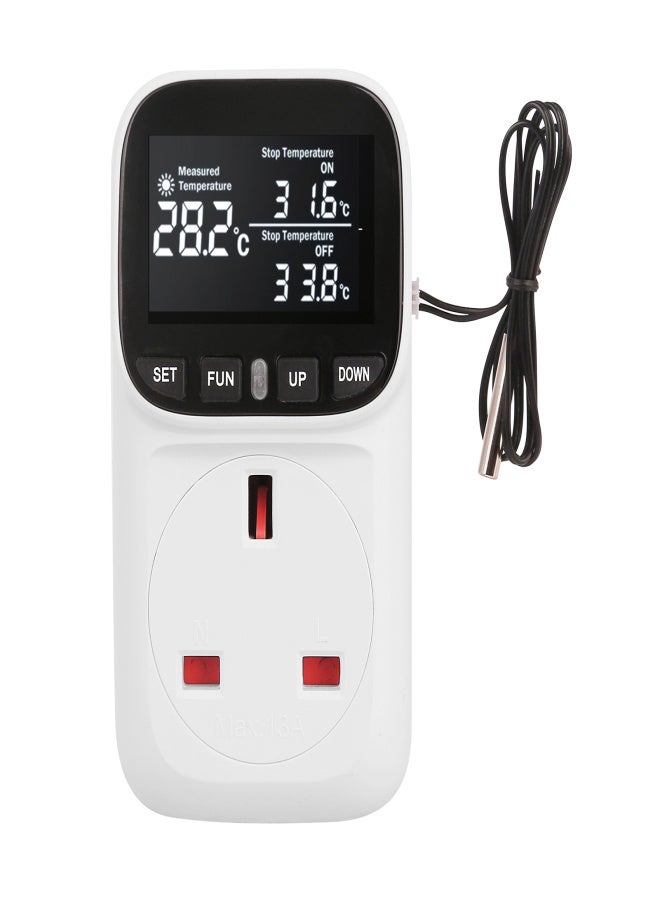 230V 13A Temperature Controller Socket High-Precision Digital Display Smart Thermostat Fish Tank Touch Screen Preset Timer Switch Cooling Heating Thermostat Socket Temperature Regulation - Image 1
