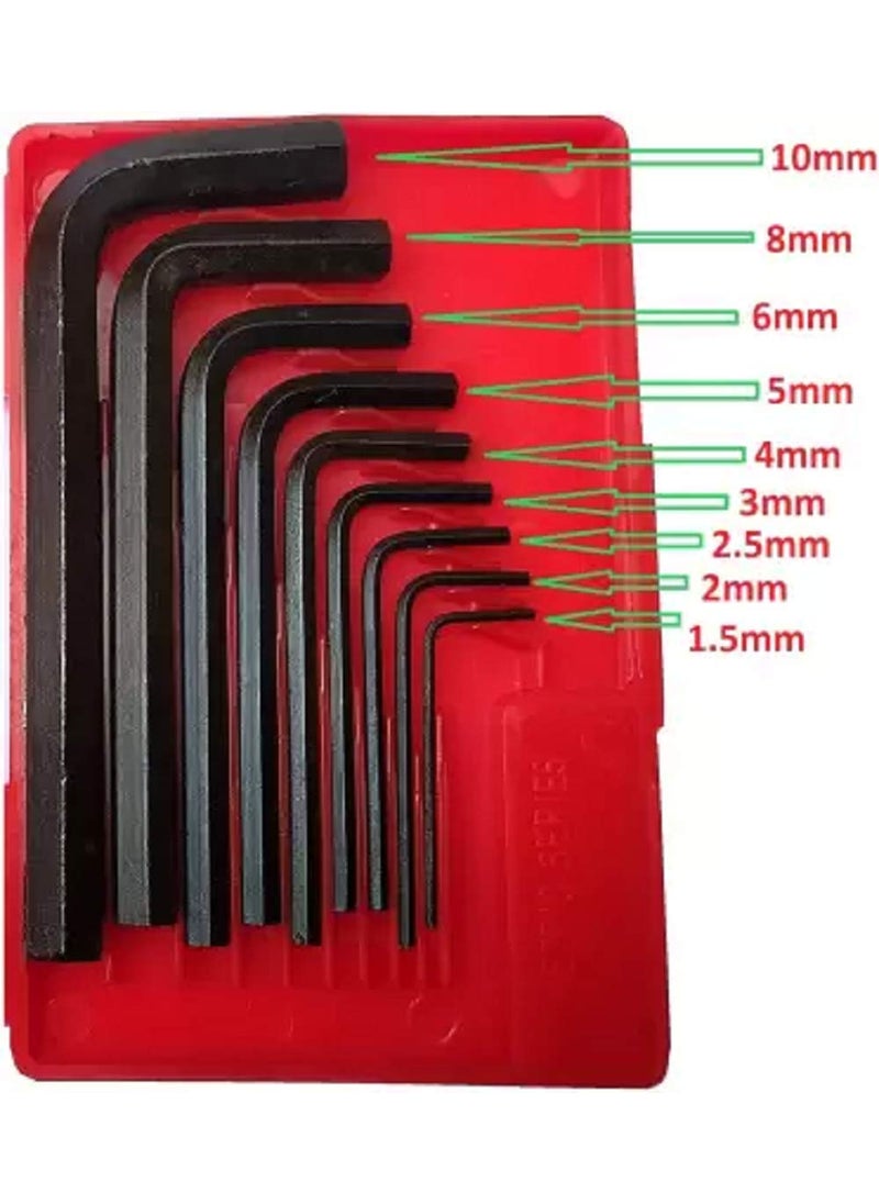 Inditrust - INDITRUST Pro 9pc Hex Allen Key Set in PLASTIC BOX Allen Key Wrench Allen Key Set - Image 1