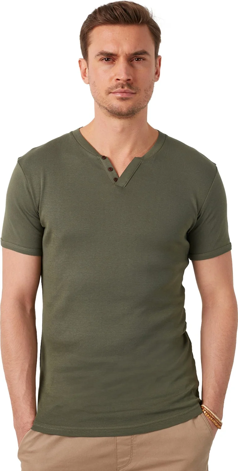بوراتي 100% Cotton V-Neck Slim Fit T Shirt Men's T SHIRT 5902122