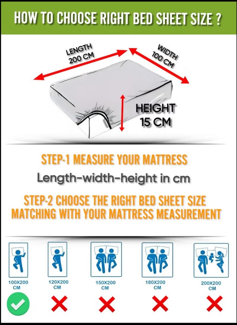 Blueberry طقم ملاءات مفصلة بتصميم مخطط بلون بيج مع جيب عميق قابل للغسل في الغسالة 100x200+15 سم - Image 5