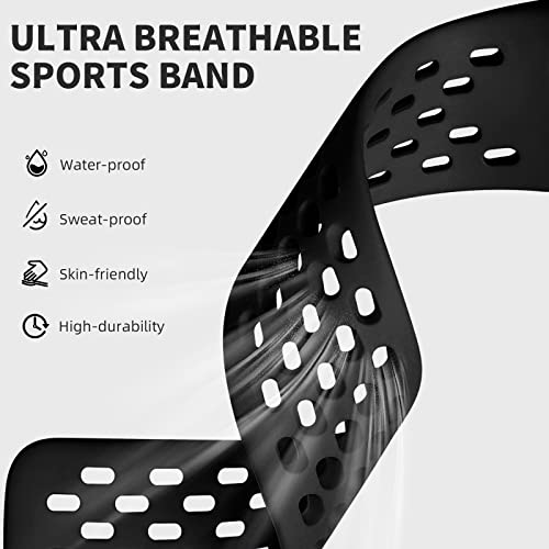Getino Compatible Fitbit Charge Bands, Soft Breathable Replacement Sport Strap Adjustable Wristbands for Fitbit Charge 5/6, Black - Image 2