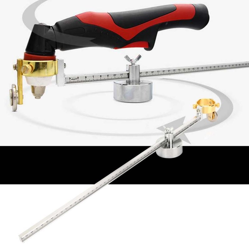 Adjustable Cutting Torch Circle Compass: 6 Strong Magnetic Base Thickened Adjustable Roller Ruler Design - 100cm Max Cutting Diameter Portable Cutting Guide for P80 Torch Ferromagnetic Surfaces - Image 2