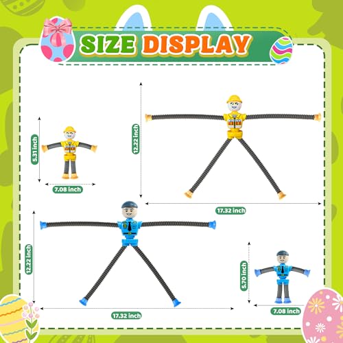 CHESLICR Easter Basket Stuffer Gift for Toddlers Kids Robot Sensory Travel Toys 4Pcs for Boy Year Old Ages 3 4 5 6 7 8 9 Airplane Travel Activities Suction Autistic Valentine Pop Tube Autism Fidget Toys - Image 5