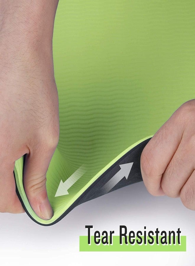 Bodylastics Yoga Mat for Men and Women with Carry Bag TPE 6ft x 2ft x 6mm Large Size Anti Slip & Anti Tear Workout Mat (Black/Green) - Image 4