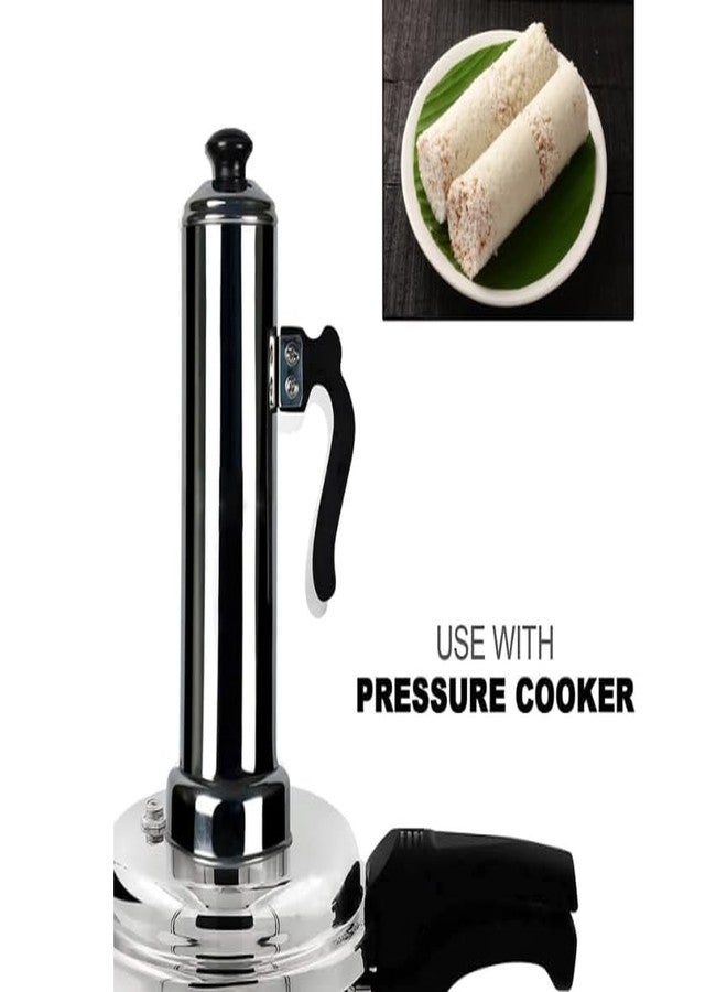 S Cart Tubular Stainless Steel Puttu Maker with Lid and Rod with Pressure Cooker Use | Made in India | Silver Colour |Pack of 1 - Image 4