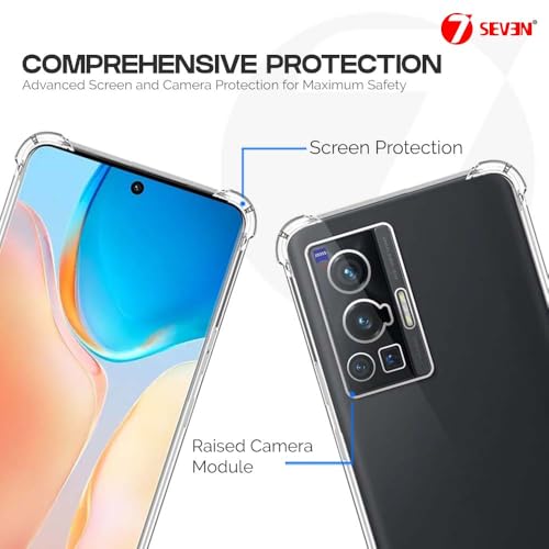 7-Seven 7SEVEN® Back Cover for VIVO X70 Pro Transparent Mobile Back Case Shock Proof Design Camera Edges Protection Crystal Clear Phone Case Silicon Soft TPU and Flexible Bumper Phone Cover - Image 3