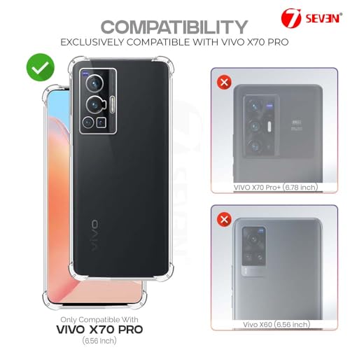 7-Seven 7SEVEN® Back Cover for VIVO X70 Pro Transparent Mobile Back Case Shock Proof Design Camera Edges Protection Crystal Clear Phone Case Silicon Soft TPU and Flexible Bumper Phone Cover - Image 2