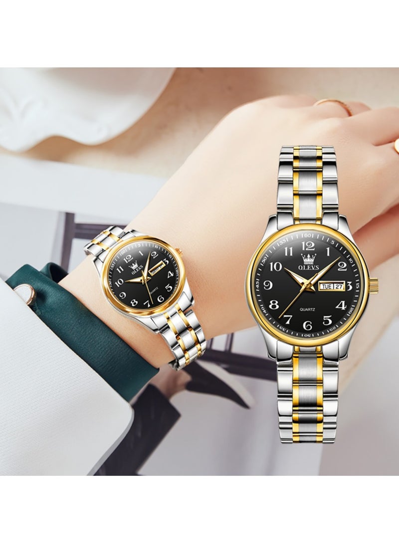 أوليفز ساعة كلاسيكية للنساء كوارتز أنالوج، من الفولاذ المقاوم للصدأ، متينة ومقاومة للماء، بأرقام رومانية فريدة مع تقويم لعرض التاريخ، مناسبة للأعمال والمعصم. - Image 4