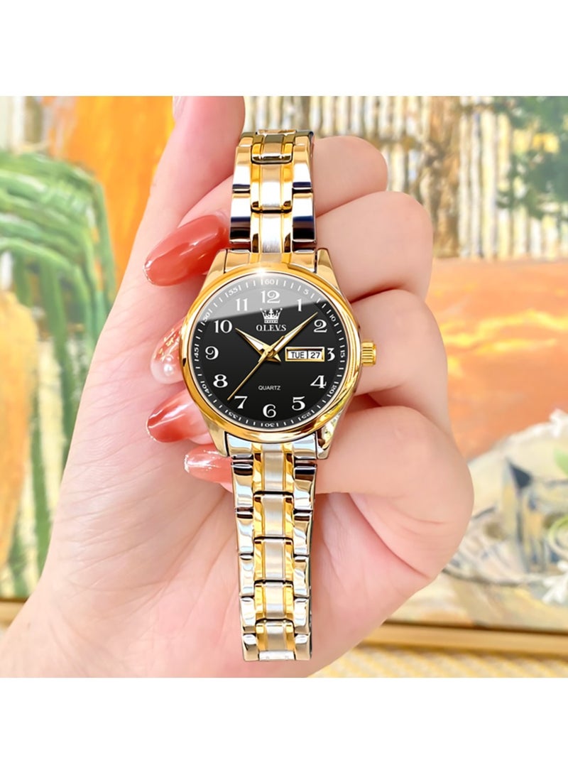 أوليفز ساعة كلاسيكية للنساء كوارتز أنالوج، من الفولاذ المقاوم للصدأ، متينة ومقاومة للماء، بأرقام رومانية فريدة مع تقويم لعرض التاريخ، مناسبة للأعمال والمعصم. - Image 5