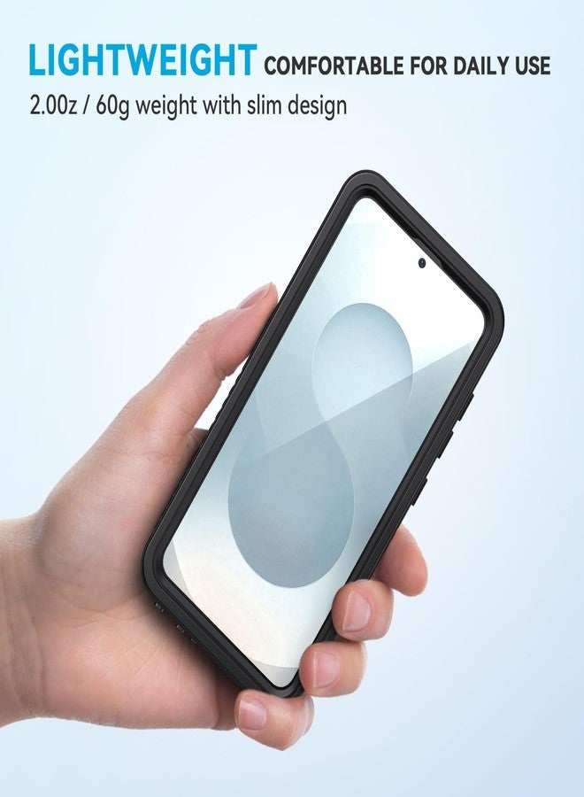 جراب Lanhiem لهاتف Samsung Galaxy S25+ Plus، جراب مقاوم للماء والغبار IP68 مع واقي شاشة مدمج، غطاء حماية كامل الجسم مقاوم للصدمات لهاتف Galaxy S25 Plus مقاس 6.7 بوصة، أسود/شفاف - Image 5