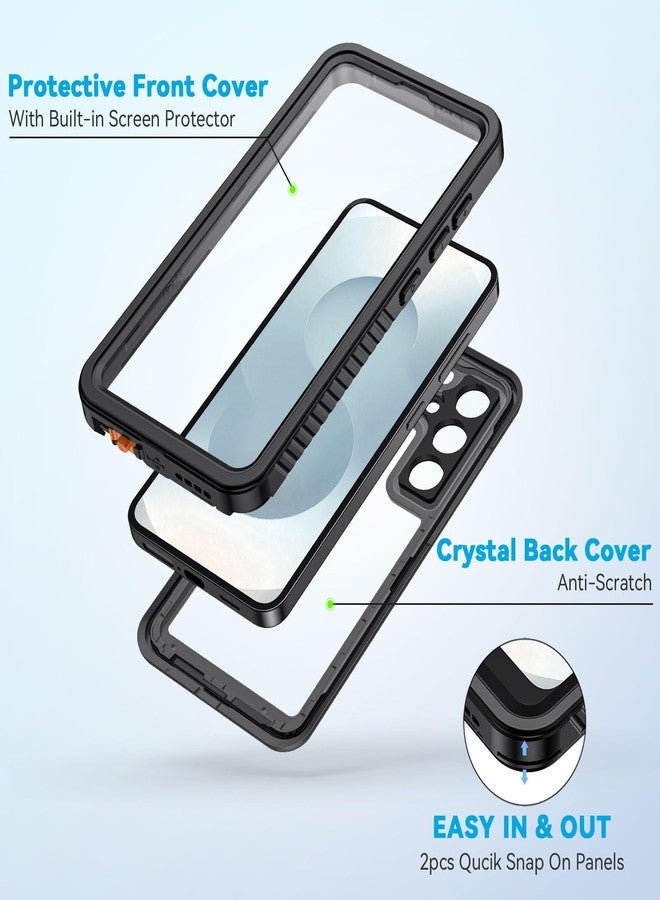 جراب Lanhiem لهاتف Samsung Galaxy S25+ Plus، جراب مقاوم للماء والغبار IP68 مع واقي شاشة مدمج، غطاء حماية كامل الجسم مقاوم للصدمات لهاتف Galaxy S25 Plus مقاس 6.7 بوصة، أسود/شفاف - Image 4