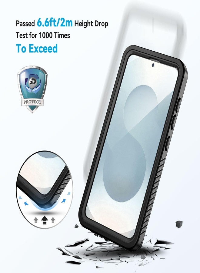 جراب Lanhiem لهاتف Samsung Galaxy S25+ Plus، جراب مقاوم للماء والغبار IP68 مع واقي شاشة مدمج، غطاء حماية كامل الجسم مقاوم للصدمات لهاتف Galaxy S25 Plus مقاس 6.7 بوصة، أسود/شفاف - Image 3