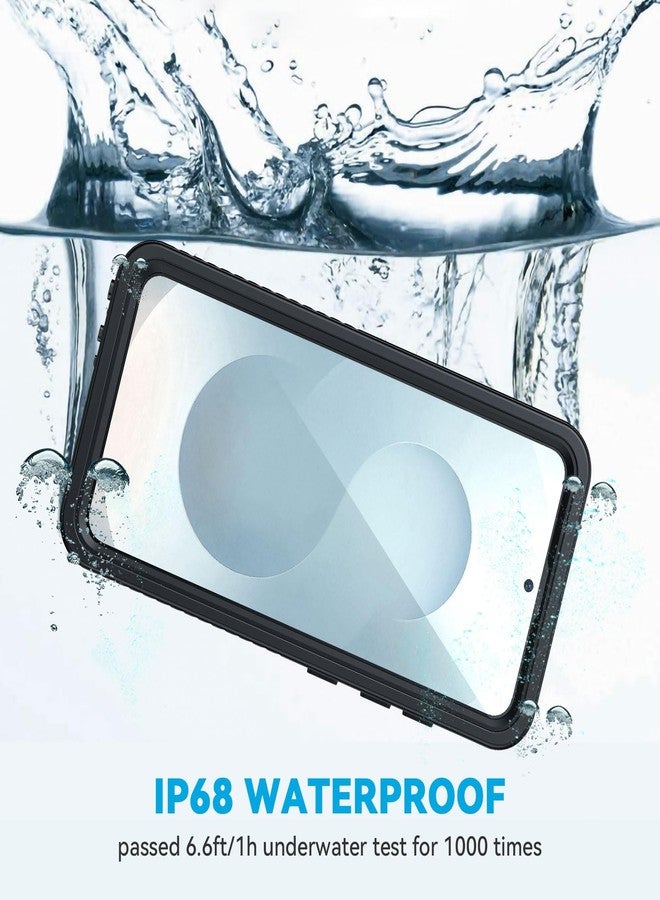 جراب Lanhiem لهاتف Samsung Galaxy S25+ Plus، جراب مقاوم للماء والغبار IP68 مع واقي شاشة مدمج، غطاء حماية كامل الجسم مقاوم للصدمات لهاتف Galaxy S25 Plus مقاس 6.7 بوصة، أسود/شفاف - Image 2
