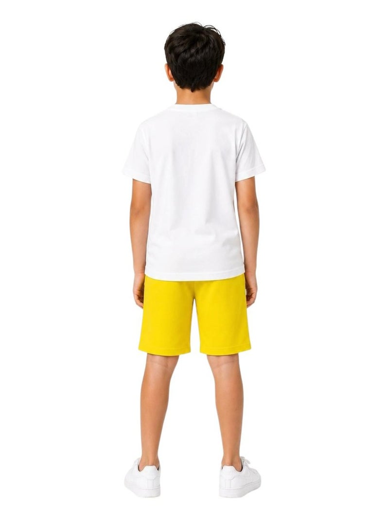 Boys’ Casual Summer Set – Short Sleeve T-Shirt and Shorts with Trendy “MY FUTURE IS NOT JUST A DREAM” Print – Soft Comfortable Cotton Fabric Perfect for Outings, Playtime, and Everyday Wear – Stylish Color Options for Kids - Image 2