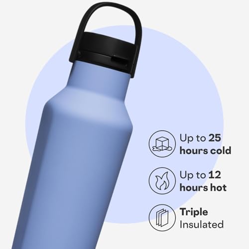 Corkcicle Sport Canteen - Keeps Drinks Cold 25 Hours - Stainless Steel Water Bottle - Triple-Insulated - Spill-Proof - Summer Drinkware Gift - Keeps Drinks Ice Cold - 20 oz - Periwinkle - Image 3