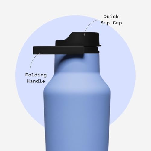 Corkcicle Sport Canteen - Keeps Drinks Cold 25 Hours - Stainless Steel Water Bottle - Triple-Insulated - Spill-Proof - Summer Drinkware Gift - Keeps Drinks Ice Cold - 20 oz - Periwinkle - Image 5