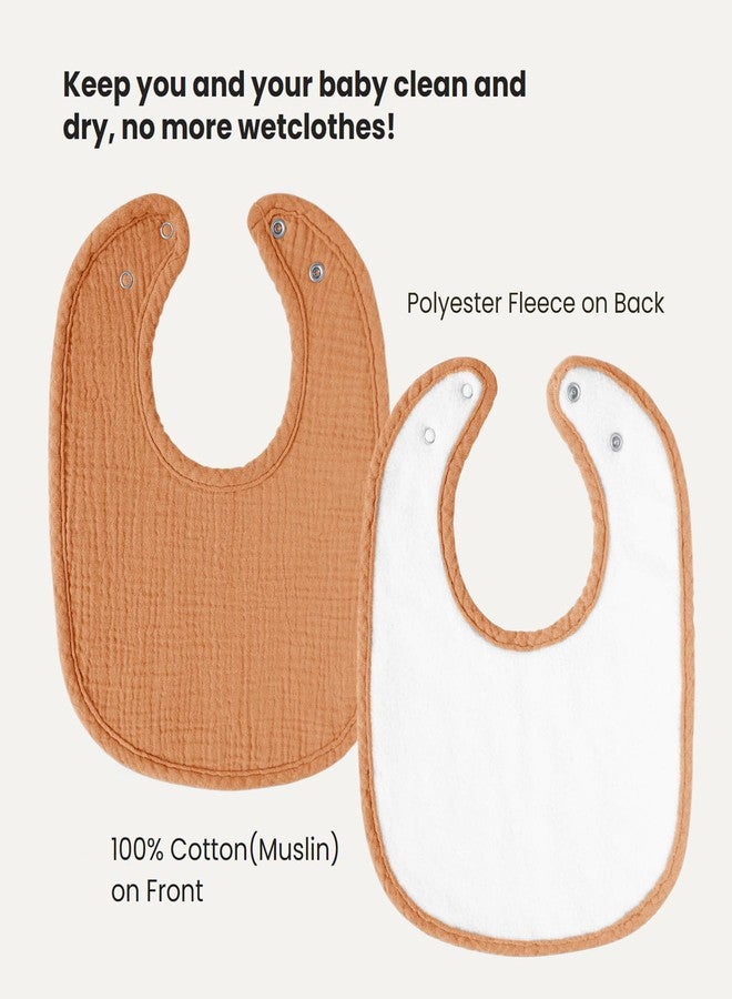 AMAWMW Muslin Baby Bibs for Unisex Boys Girls 6Pack Soft Baby Bandana Drool Bibs Adjustable Newborn Bib for Drooling & Teething - Image 4