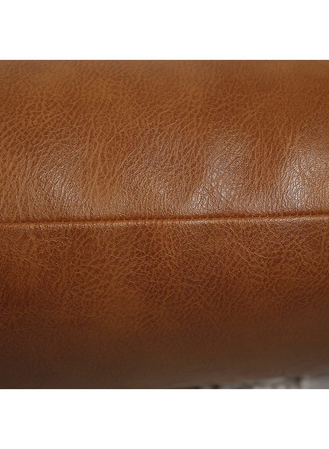 PANOD PANOD Decorative Lumbar Throw Pillow Covers 12 x 40,Premium Faux Leather Long Pillow Covers Cushion Case for Farmhouse Sofa Couch Bed Livingroom,Modern Boho,Vegan Brown  - Image 5