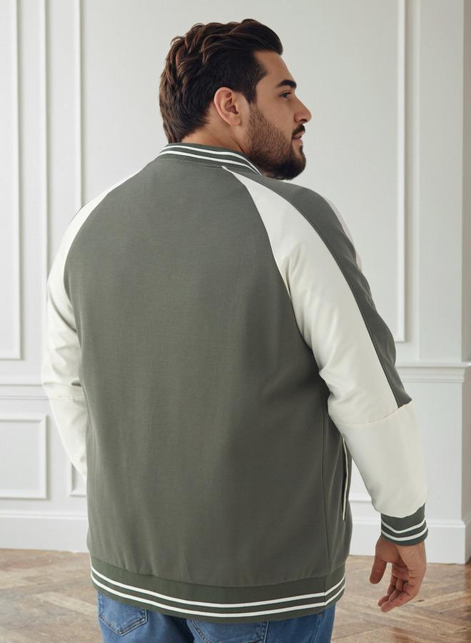 Maxim Men Plus Size Regular Fit Button Through Varsity Jacket - Image 3
