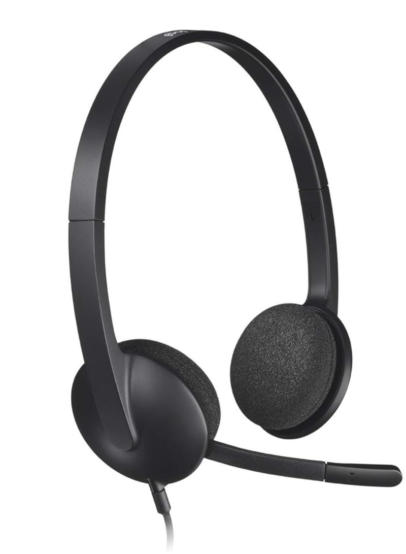 Logitech H340 Stereo USB Headset for Windows and Mac - Black, Wired, Over-Ear