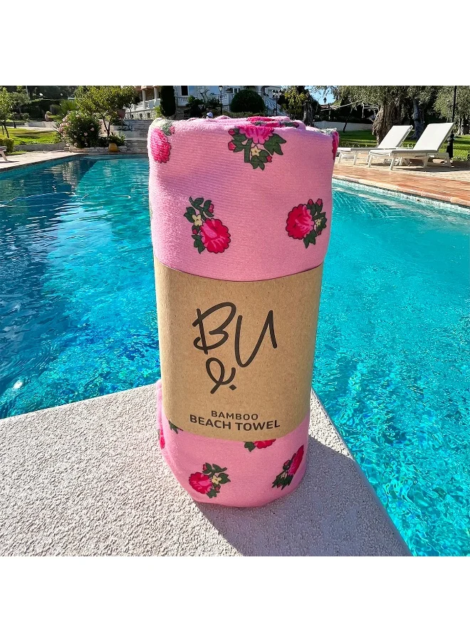 BU Towels Turathi Beach Towels | Eco-Friendly | Ultra-Soft &amp; Lightweight | Made from Bamboo viscose, &amp; recycled polyester (90 x 170 cm)