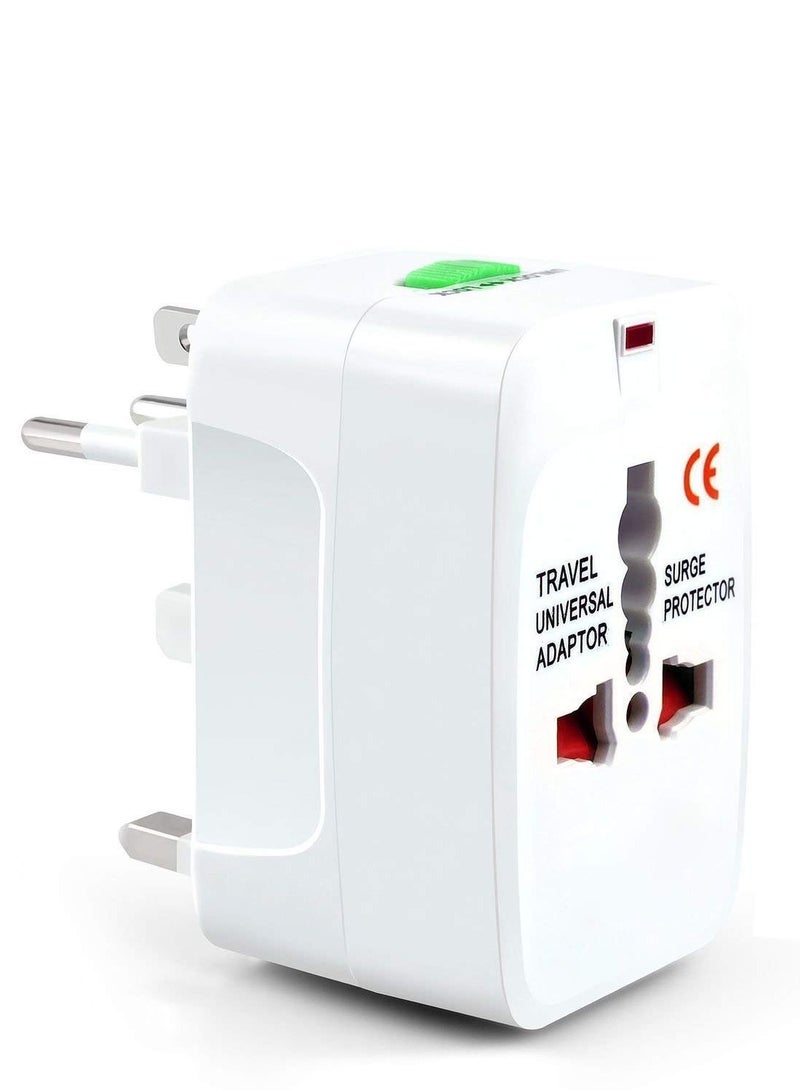 Universal Travel Adapter – All-in-One Worldwide Charger with USB Ports (White)  - Image 1