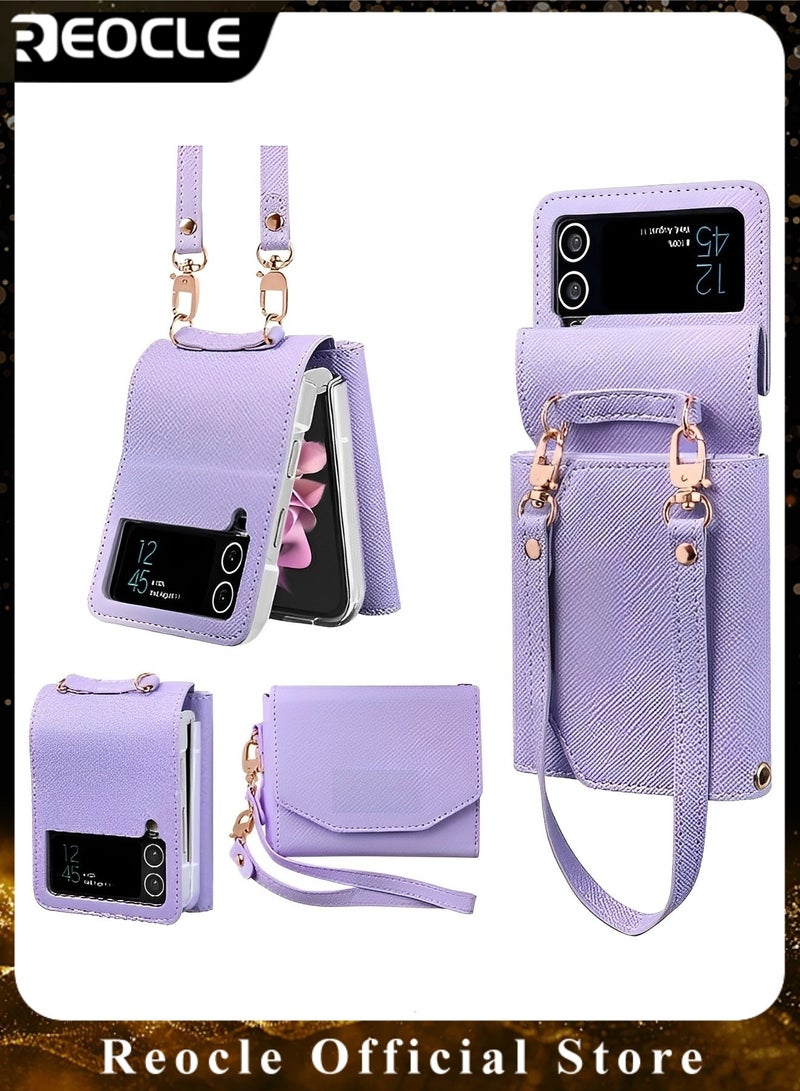 REOCLE Phone Case for Samsung Galaxy Z Flip 3 4 Full-Body Protective Case Anti-Scratch Shockproof Case for Samsung Galaxy Z Flip 3 4 - Image 1