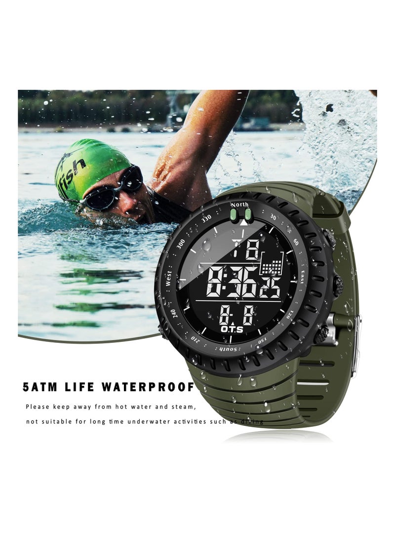 Y&D Men's Digital Sports Watch - Waterproof Tactical with LED Backlight Perfect for Outdoor and Indoor  - Image 2
