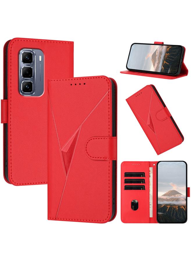 Zaboon Case For Infinix Hot 50 Pro+ 4G Triangle Pattern Buckle Clasp Leather Phone Case - Image 1