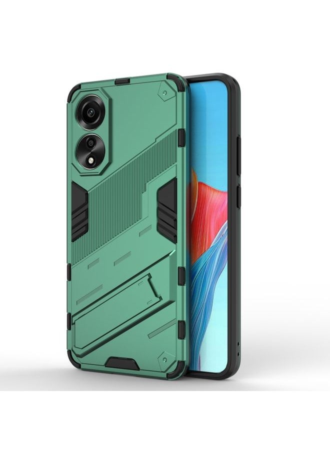 HuHa Case Cover For OPPO A78 4G Punk Armor 2 in 1 PC + TPU Phone Case with Holder Green 