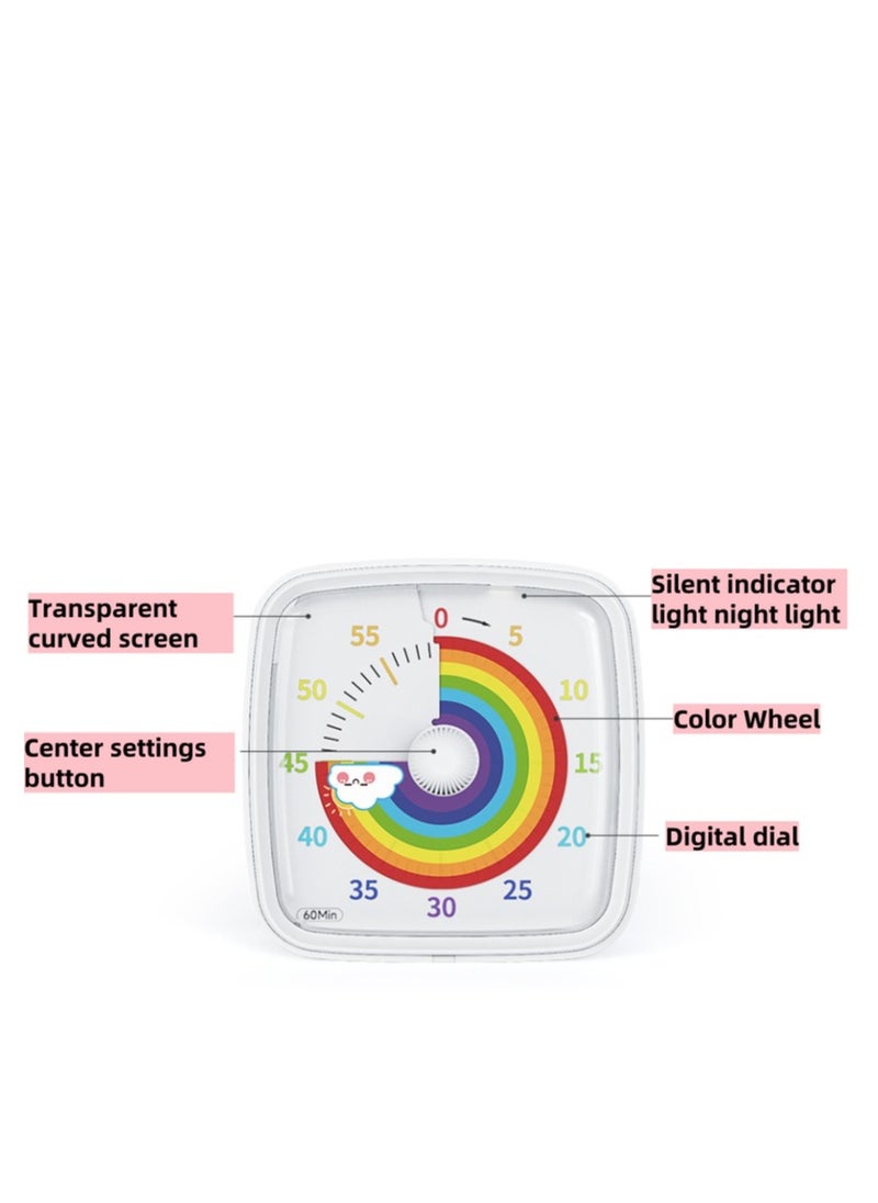 Generic - Timer 60 Minutes Visual Timer Desk Countdown Clock for Kids and Adults, Kitchen Timer Cooking Pomodoro Technique Timer Productivity, Time Management Tool for Teaching Classroom - Image 1