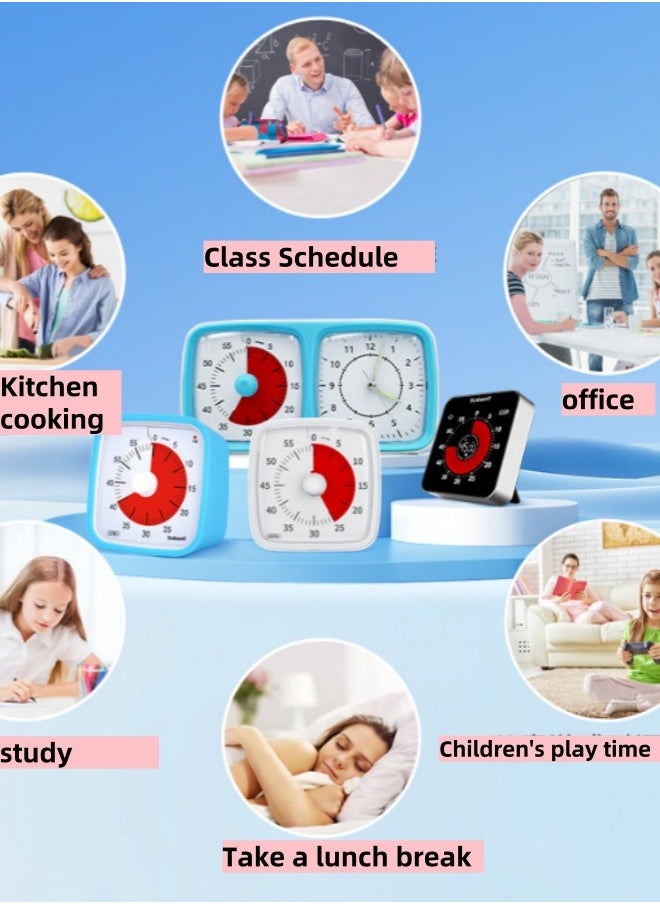 Generic - Timer 60 Minutes Visual Timer Desk Countdown Clock for Kids and Adults, Kitchen Timer Cooking Pomodoro Technique Timer Productivity, Time Management Tool for Teaching Classroom - Image 1
