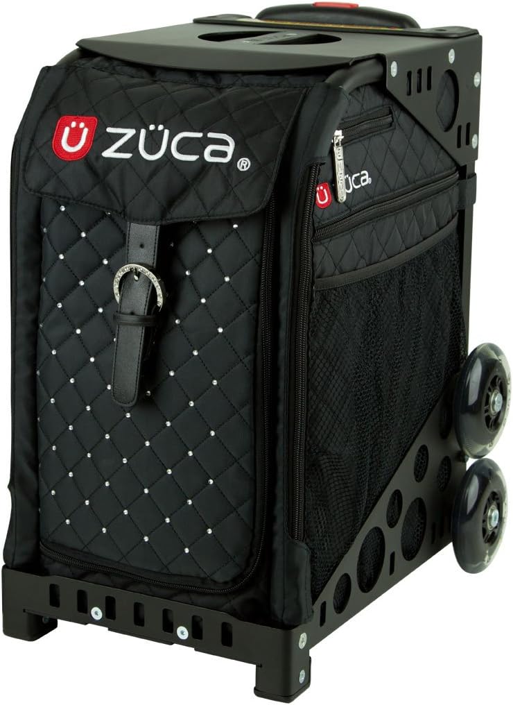 Zuca Mystic Sport Insert Bag Quilted Black wRhinestones with Black NonFlashingWheels Sport Frame - Image 1
