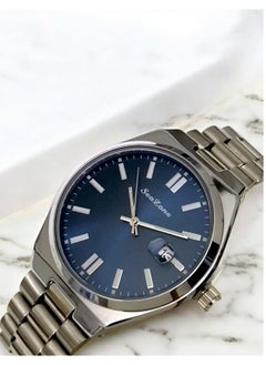 Seazone Men's Stainless Steel Analog Quartz Date Display Watch Easy to Read Fashion Design Waterproof Luxury Classic Big Face Wrist Watch  - Image 1