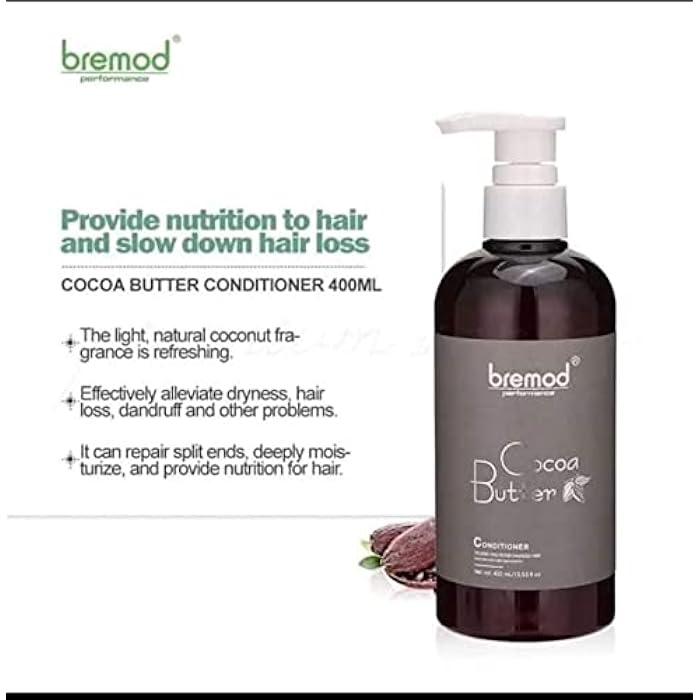 BREMOD Performance Cocoa Butter Shampoo and Conditioner, 400ml Each - Image 3