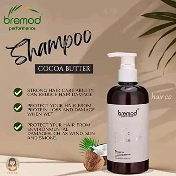 BREMOD Performance Cocoa Butter Shampoo and Conditioner, 400ml Each - Image 2