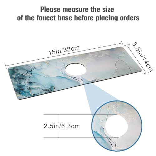 aquoechd Sink Faucet Absorbing Mat, 2 Pack Drying Mat Around Faucet Sink Splash Guard Behind Faucet Sinkmat For Kitchen Bathroom Island Rv 15 * 5.5 Inch (38 * 14 cm) - Image 4